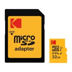 Kodak V10 A1 Premium Performans 32GB microSDHC-I UHS-I U1 Micro SD Kart + SD Adaptör